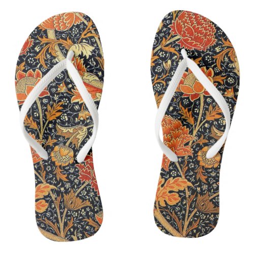 William Morris _ Cray vintage pattern Flip Flops