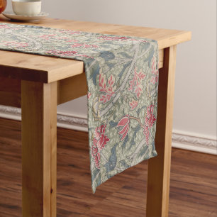 William Morris Cray Vintage Pink Green Floral Medium Table Runner