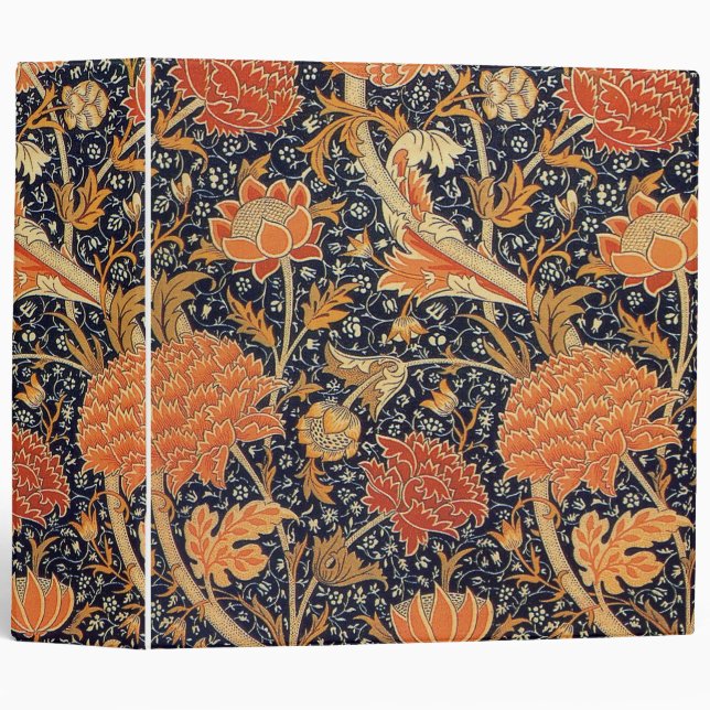 William Morris Cray Wallpaper Pattern 3 Ring Binder (Front/Spine)