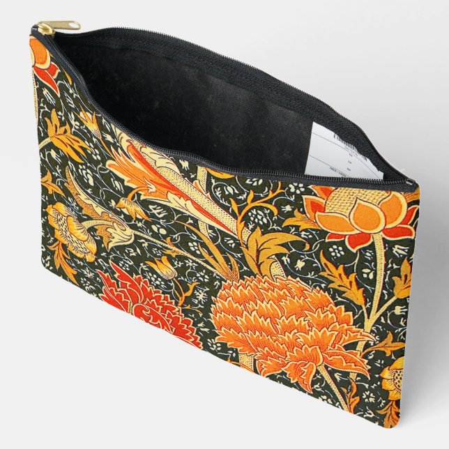 William Morris Cray Wallpaper Pattern Accessory Pouch (Open)