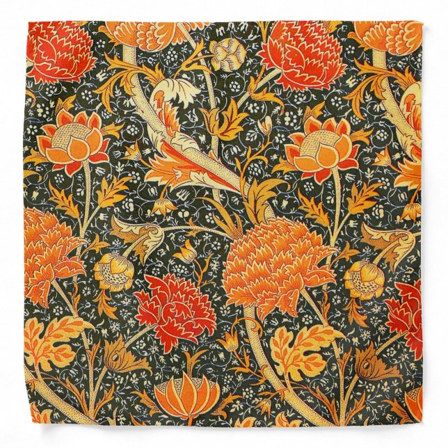 William Morris Cray Wallpaper Pattern Bandana (Front)