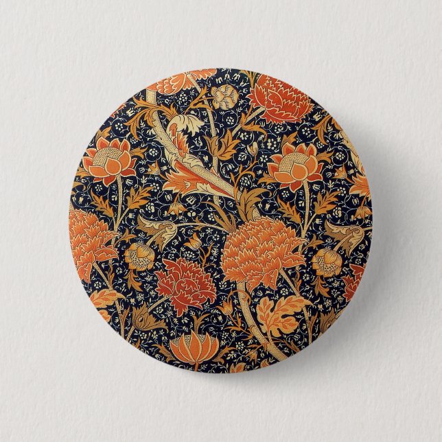 William Morris Cray Wallpaper Pattern Button (Front)