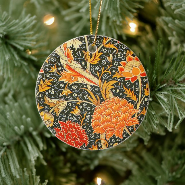William Morris Cray Wallpaper Pattern Ceramic Ornament (Tree)