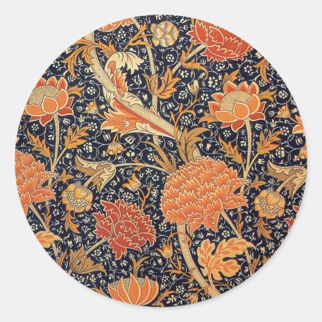 William Morris Cray Wallpaper Pattern Classic Round Sticker (Front)