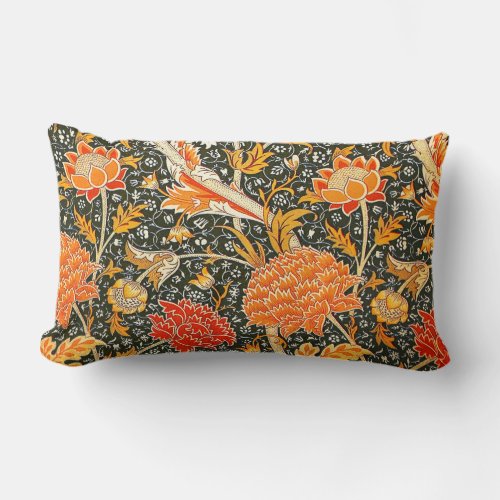 William Morris Cray Wallpaper Pattern Lumbar Pillow