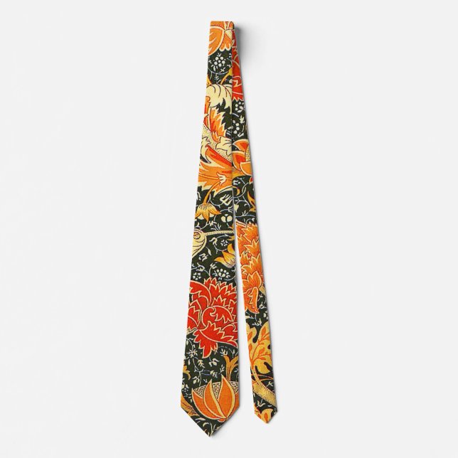 William Morris Cray Wallpaper Pattern Neck Tie (Front)