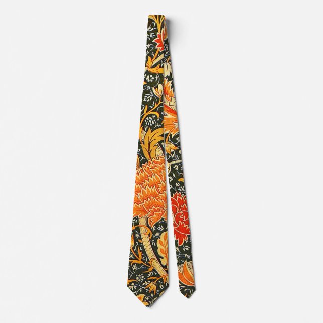 William Morris Cray Wallpaper Pattern Neck Tie (Front)