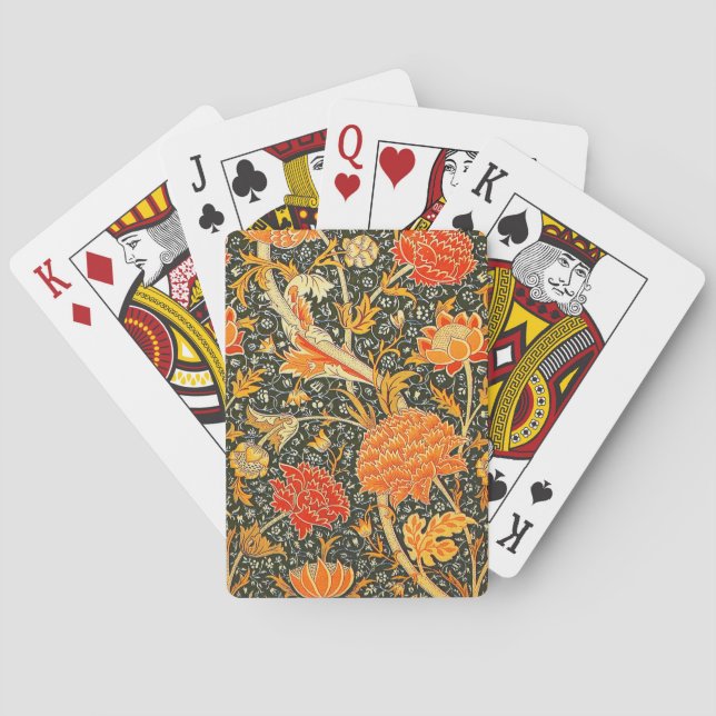 William Morris Cray Wallpaper Pattern Poker Cards (Back)
