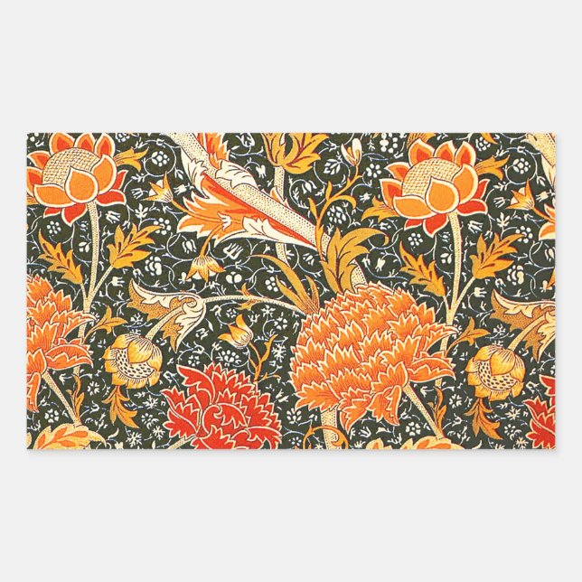 William Morris Cray Wallpaper Pattern Rectangular Sticker (Front)