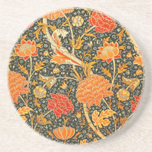 William Morris Cray Wallpaper Pattern Sandstone Coaster
