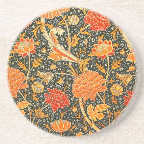 William Morris Cray Wallpaper Pattern Sandstone Coaster
