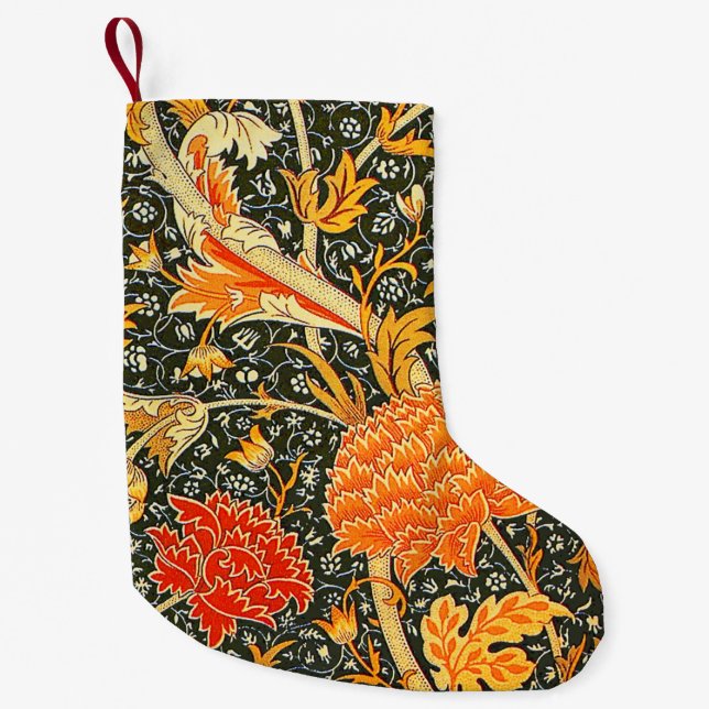 William Morris Cray Wallpaper Pattern Small Christmas Stocking (Front)