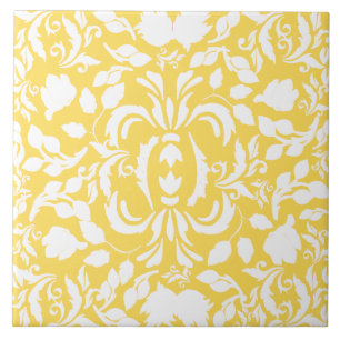 William Morris cute vintage floral pattern yellow  Ceramic Tile