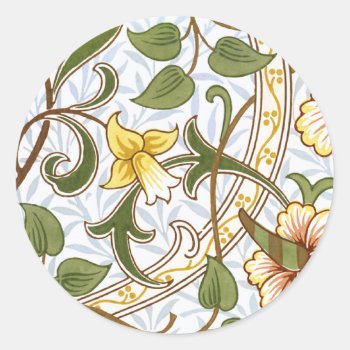 William Morris Daffodil Chintz Pattern Stickers by Bramblewood at Zazzle