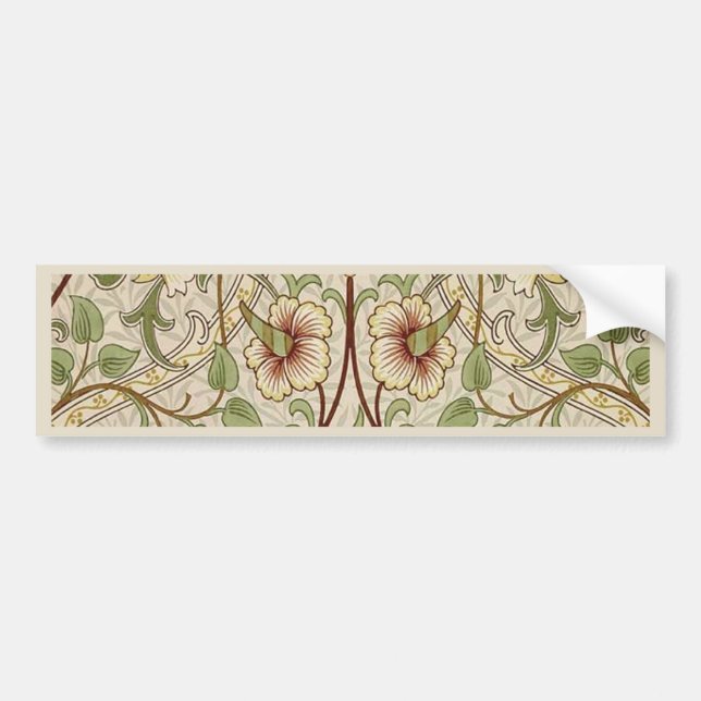 William Morris Daffodil Classic Flower Wallpaper Bumper Sticker (Front)