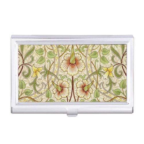 William Morris Daffodil Classic Flower Wallpaper Business Card Case