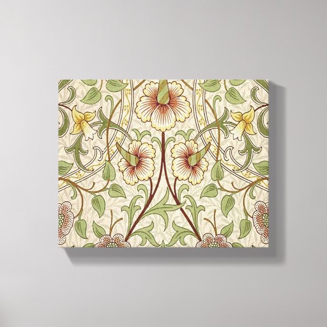 William Morris Daffodil Classic Flower Wallpaper Canvas Print (Front)