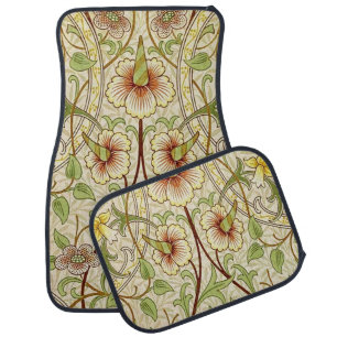 William Morris Daffodil Classic Flower Wallpaper Car Mat