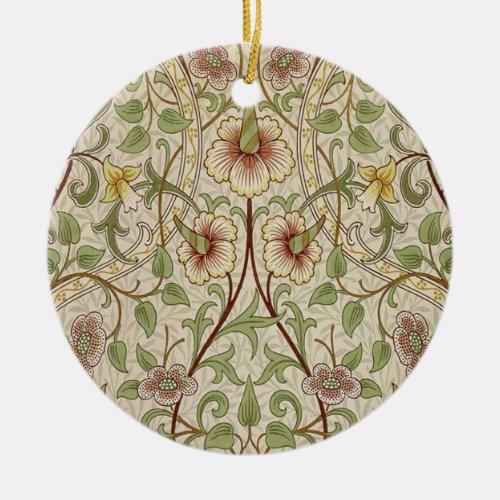 William Morris Daffodil Classic Flower Wallpaper Ceramic Ornament