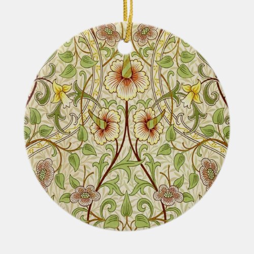 William Morris Daffodil Classic Flower Wallpaper Ceramic Ornament