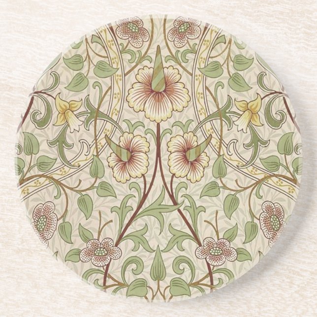 William Morris Daffodil Classic Flower Wallpaper Coaster (Front)