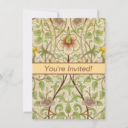 William Morris Daffodil Classic Flower Wallpaper Invitation