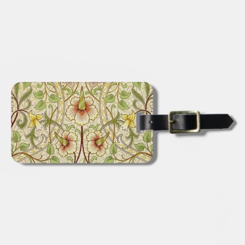 William Morris Daffodil Classic Flower Wallpaper Luggage Tag