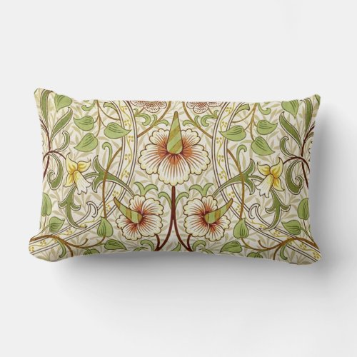 William Morris Daffodil Classic Flower Wallpaper Lumbar Pillow
