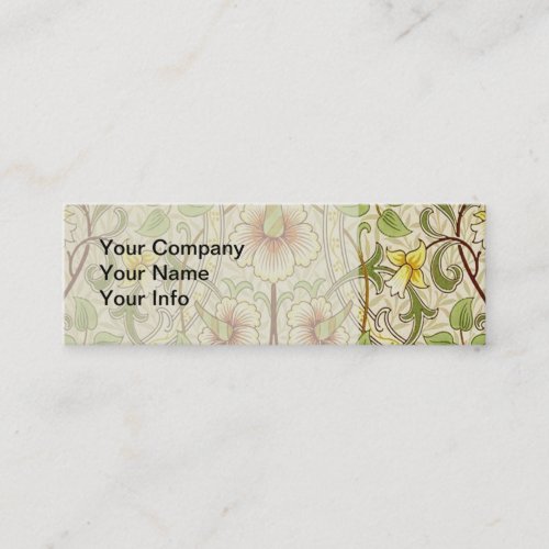 William Morris Daffodil Classic Flower Wallpaper Mini Business Card