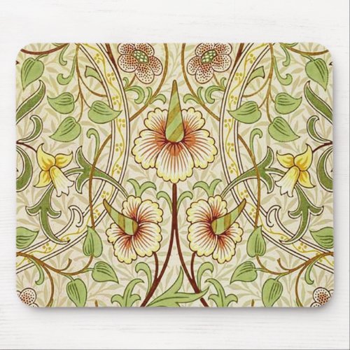 William Morris Daffodil Classic Flower Wallpaper Mouse Pad