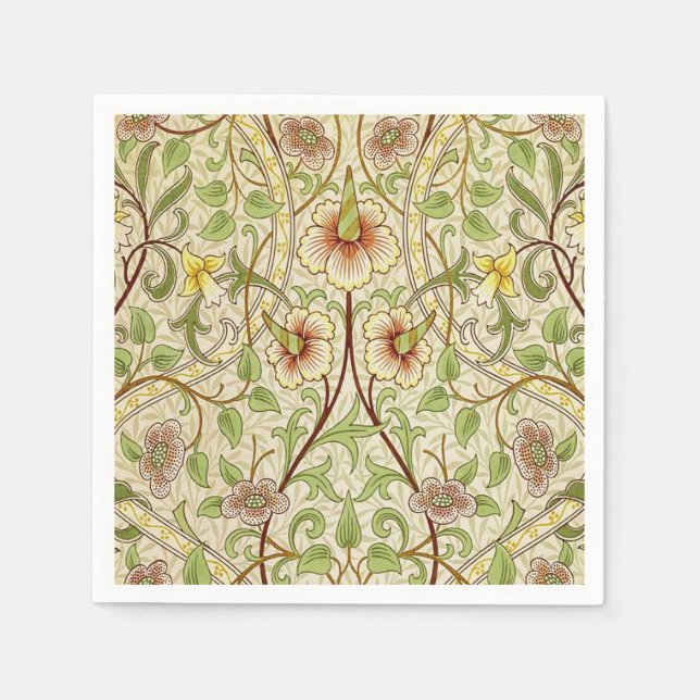 William Morris Daffodil Classic Flower Wallpaper Napkins (Front)