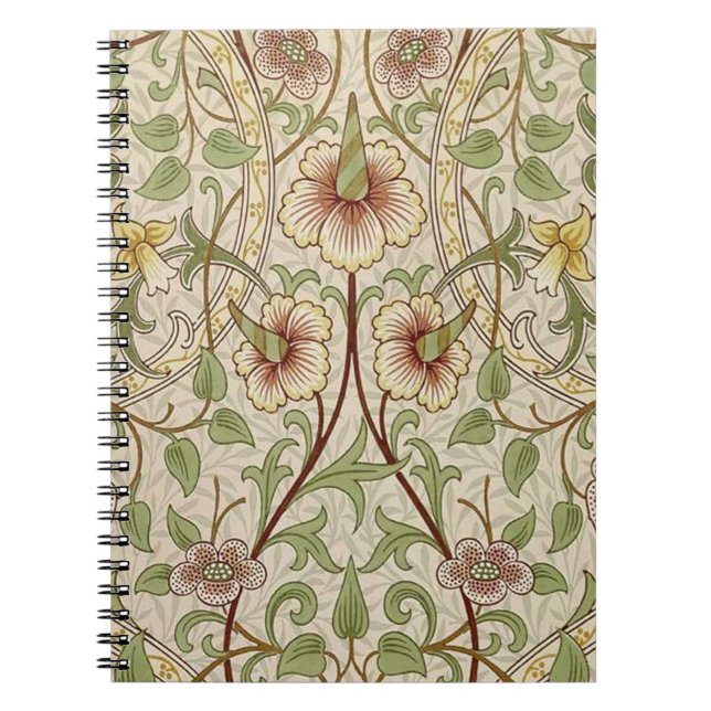 William Morris Daffodil Classic Flower Wallpaper Notebook (Front)