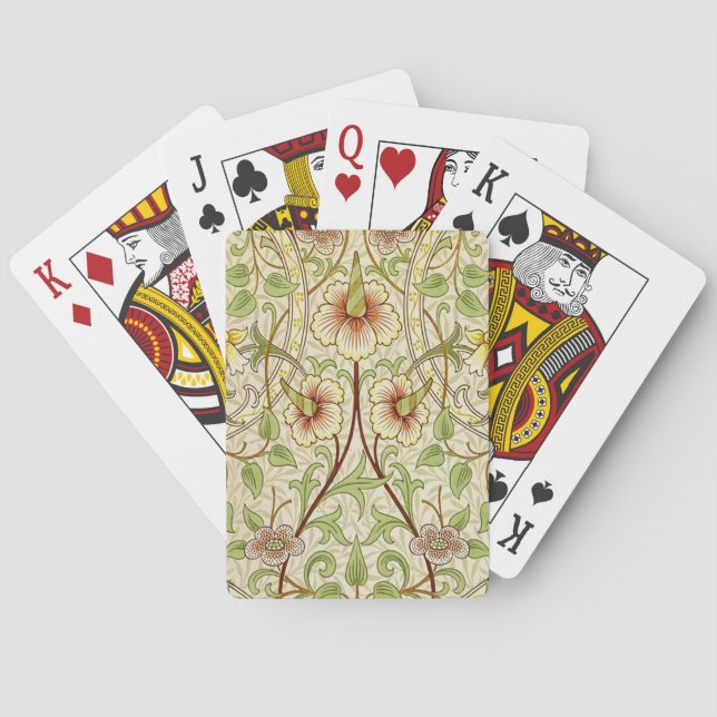 William Morris Daffodil Classic Flower Wallpaper Poker Cards (Back)