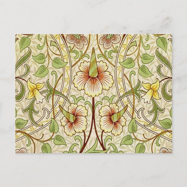 William Morris Daffodil Classic Flower Wallpaper Postcard (Front)