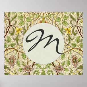 William Morris Daffodil Classic Flower Wallpaper Poster