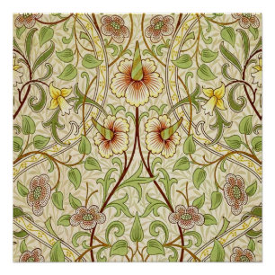 William Morris Daffodil Classic Flower Wallpaper Poster