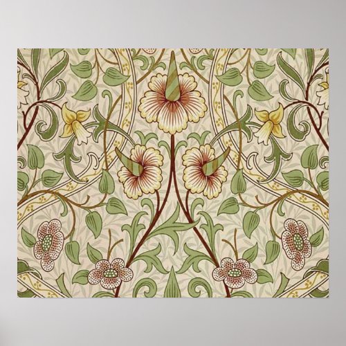 William Morris Daffodil Classic Flower Wallpaper Poster