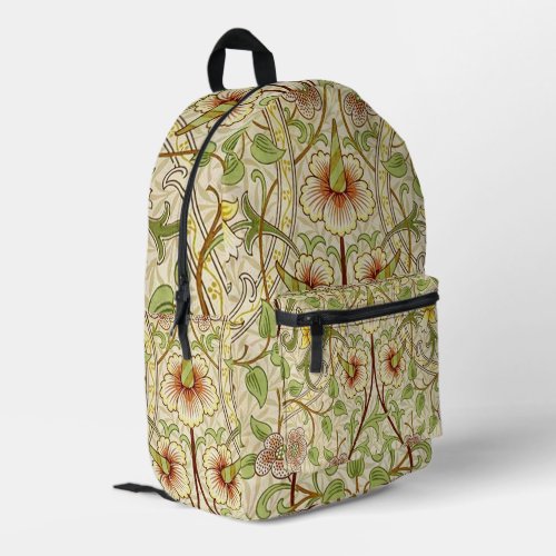 William Morris Daffodil Classic Flower Wallpaper Printed Backpack