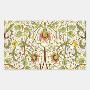 William Morris Daffodil Classic Flower Wallpaper Rectangular Sticker