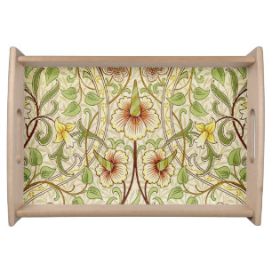 William Morris Daffodil Classic Flower Wallpaper Serving Tray