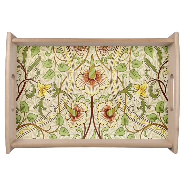 William Morris Daffodil Classic Flower Wallpaper Serving Tray (Front)