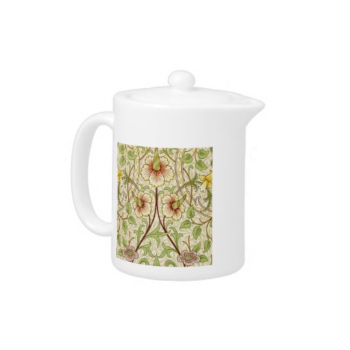 William Morris Daffodil Classic Flower Wallpaper Teapot