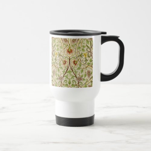 William Morris Daffodil Classic Flower Wallpaper Travel Mug