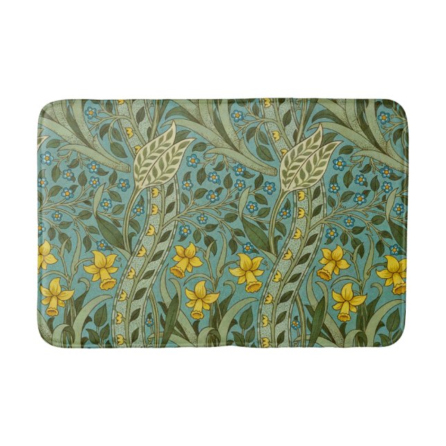 William Morris Daffodil Floral Pattern Classic Bath Mat (Front)