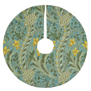 William Morris Daffodil Floral Pattern Classic Brushed Polyester Tree Skirt