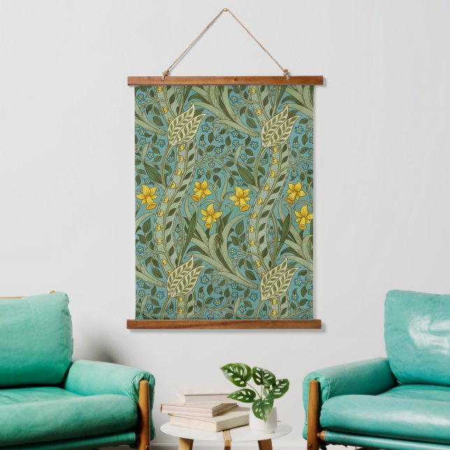 William Morris Daffodil Floral Pattern Classic Hanging Tapestry (Living Room)