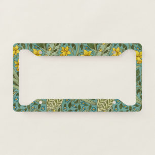 William Morris Daffodil Floral Pattern Classic License Plate Frame