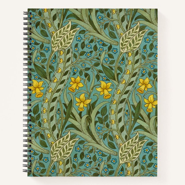 William Morris Daffodil Floral Pattern Classic Notebook (Front)