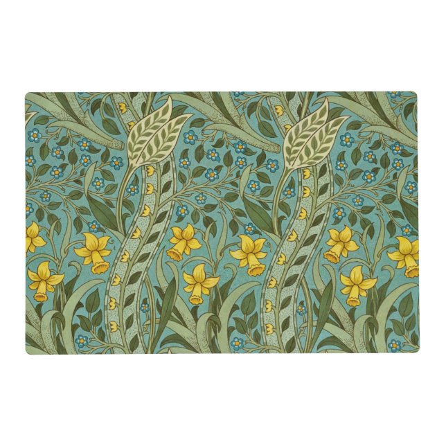 William Morris Daffodil Floral Pattern Classic Placemat (Front)