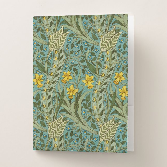 William Morris Daffodil Floral Pattern Classic Pocket Folder (Front)